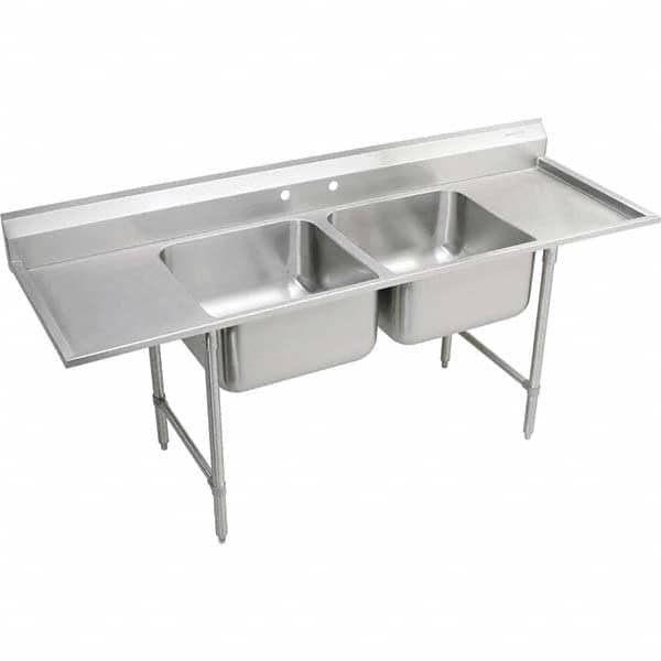 ELKAY - Stainless Steel Sinks Type: Scullery Sink Outside Length: 77-1/4 (Inch) - Americas Industrial Supply