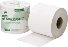 Ability One - 1,000' Roll Length x 3-3/4" Sheet Width, Standard Roll Toilet Tissue - 1,000 Sheets per Roll, Single Ply, White, Recycled Fiber - Americas Industrial Supply