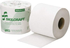 Ability One - 3-3/4" Sheet Width, Standard Roll Toilet Tissue - 500 Sheets per Roll, 2 Ply, White, Recycled Fiber - Americas Industrial Supply