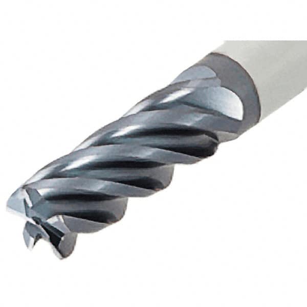 Iscar - 1/2", 5 Flute, Single End, Solid Carbide, 0.06" Corner Radius End Mill - 3-1/2" OAL, 38° Helix, Right Hand Flute, 1-1/4" LOC, Right Hand Cut - Americas Industrial Supply