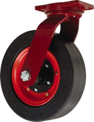 Hamilton - 14" Diam x 4" Wide, Rubber Swivel Caster - 3,000 Lb Capacity, Top Plate Mount, 8-1/2" x 8-1/2" Plate, Tapered Roller Bearing - Americas Industrial Supply