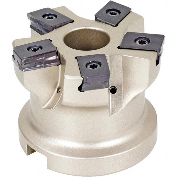 Iscar - 20 Inserts, 3" Cut Diam, 1-1/4" Arbor Diam, 1.87" Max Depth of Cut, Indexable Square-Shoulder Face Mill - 0/90° Lead Angle, 2.7" High, T490 LN.. 1306 Insert Compatibility, Through Coolant, Series Helitang - Americas Industrial Supply