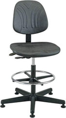 Bevco - 19 to 26-1/2" High Pneumatic Height Adjustable Chair - 27" Wide x 27" Deep, Polyurethane Seat, Black - Americas Industrial Supply