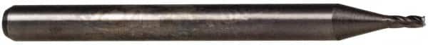 Accupro - 0.4mm, 1.2mm LOC, 3mm Shank Diam, 38mm OAL, 4 Flute, Solid Carbide Square End Mill - Single End, Uncoated, Spiral Flute, 30° Helix, Centercutting, Right Hand Cut - Americas Industrial Supply