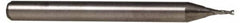 Accupro - 0.032", 0.048" LOC, 1/8" Shank Diam, 1-1/2" OAL, 2 Flute, Solid Carbide Square End Mill - Single End, Uncoated, Spiral Flute, 30° Helix, Centercutting, Right Hand Cut, Right Hand Flute, Series Miniature - Americas Industrial Supply