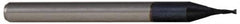 Accupro - 0.028", 0.044" LOC, 1/8" Shank Diam, 1-1/2" OAL, 2 Flute, Solid Carbide Square End Mill - Single End, AlTiN Finish, Spiral Flute, 30° Helix, Centercutting, Right Hand Cut, Right Hand Flute, Series Miniature - Americas Industrial Supply