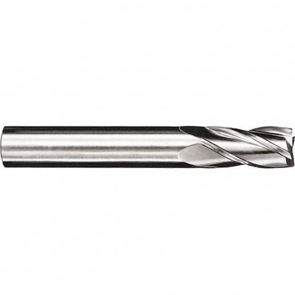 SGS - 3mm, 8mm LOC, 3mm Shank Diam, 38mm OAL, 4 Flute, Solid Carbide Square End Mill - Single End, Uncoated, Spiral Flute, 30° Helix, Centercutting, Right Hand Cut, Right Hand Flute, Series 54M - Americas Industrial Supply