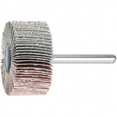 PFERD - 1-1/2" Diam x 1" Face Width, Aluminum Oxide Coated Mounted Flap Wheel - 1/4" Shank Mount, 240 Grit, 23,000 Max RPM - Americas Industrial Supply