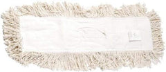 Unisan - 24" Wide Cotton Dust Mop Head - Slip-On/Slip-Through Backing, White, Cut-End Head, Launderable - Americas Industrial Supply