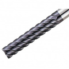 Iscar - 10mm, 46mm LOC, 10mm Shank Diam, 100mm OAL, 6 Flute, Solid Carbide Square End Mill - Single End, TiAlN Finish, Spiral Flute, 45° Helix, Right Hand Cut, Right Hand Flute - Americas Industrial Supply