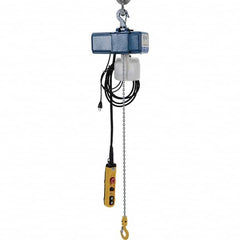 Vestil - 1/8 Ton Capacity, 0 to 49 FPM Lift Speed, 115 Volt, Electric Chain Hoist - 0.5 Output hp, 13' Max Lift - Americas Industrial Supply