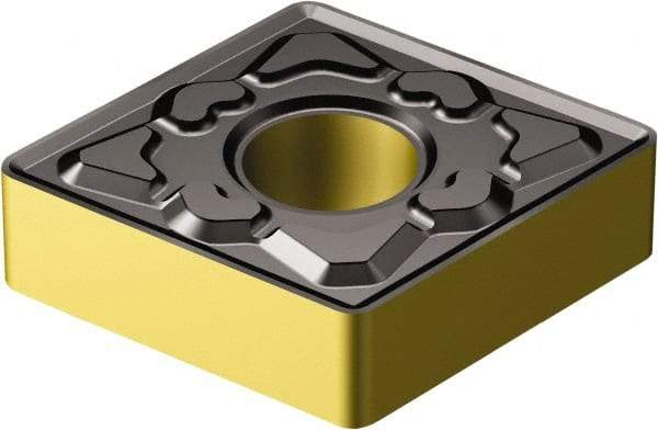 Sandvik Coromant - CNMG642 MM Grade 2220 Carbide Turning Insert - TiCN/AI2O3/TiN Finish, 80° Diamond, 3/4" Inscr Circle, 1/4" Thick, 1/32" Corner Radius - Americas Industrial Supply