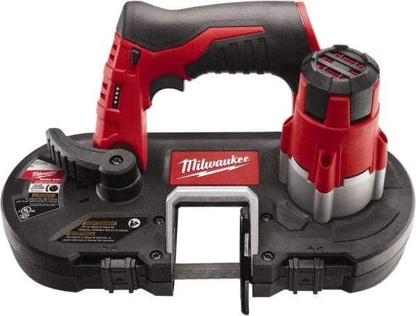 Milwaukee Tool - 12 Volt, 27-1/2" Blade, 280 SFPM Cordless Portable Bandsaw - 1-5/8" (Round) & 1-5/8 x 1-5/8" (Rectangle) Cutting Capacity, Battery Not Included - Americas Industrial Supply