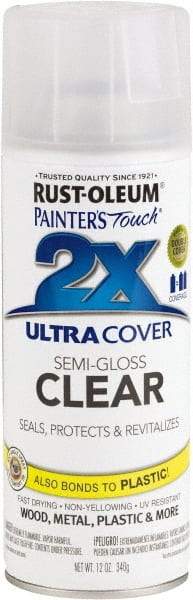 Rust-Oleum - Clear, Semi Gloss, Enamel Spray Paint - 8 Sq Ft per Can, 12 oz Container, Use on Multipurpose - Americas Industrial Supply