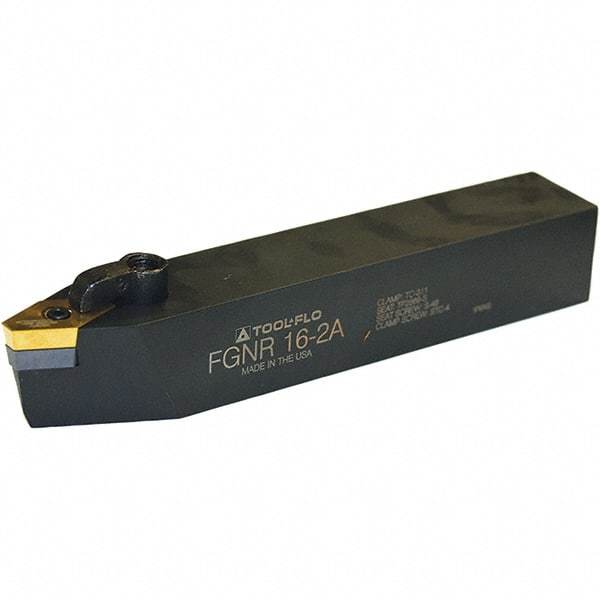 Tool-Flo - FGNR, Right Hand, Indexable Grooving Tool Holder - APIP 162-4 Insert Compatibility, 1-1/2" Shank Height, 1-1/2" Shank Width, 7" OAL - Americas Industrial Supply
