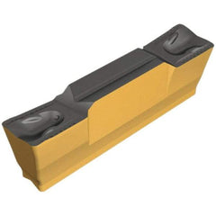 Iscar - 5005GRIP Y Grade IC830, 5mm Cutting Width Carbide Grooving Insert - 3mm Max Depth of Cut, Neutral, 0.5mm Corner Radius, TiN/TiAlN Finish - Americas Industrial Supply