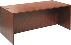 ALERA - Woodgrain Laminate Desk Shell - 71" Wide x 35-1/2" Deep x 29-5/8" High, Medium Cherry - Americas Industrial Supply