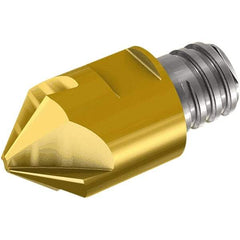 Iscar - MM ECF Grade IC908 Carbide Chamfer Milling Tip Insert - TiAlN Finish, 6 Flutes, 8mm Cutting Diam, 25mm Depth of Cut, 25mm Extension - Americas Industrial Supply