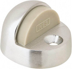 IVES - 4" Projection Floor Door Stop - Screw Mount, Satin Chrome Finish - Americas Industrial Supply