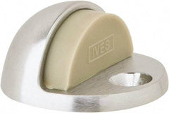 IVES - 4" Projection Floor Door Stop - Screw Mount, Satin Chrome Finish - Americas Industrial Supply