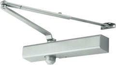 Falcon - 13-1/4" Closer Body Length, Medium Duty Multi-Sized Door Closer Manual Damper - Aluminum Finish, Non-Handed - Americas Industrial Supply
