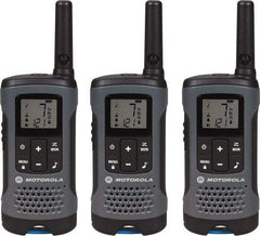 Motorola - 16 Mile Range, 22 Channel, 0.5 & 1.5 Watt, Series Talkabout, Recreational Two Way Radio - FRS/GMRS Band, 462.55 to 467.7125 Hz, AA & NiMH Battery, 12 NiMH & 29 AA hr Life, 12.87" High x 10.83" Wide x 1.78" Deep, Low Battery Alerts - Americas Industrial Supply