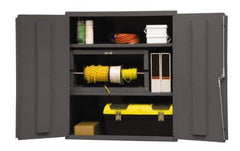 Durham - 2 Shelf Locking Storage Cabinet - Steel, 48" Wide x 24" Deep x 80" High, Gray - Americas Industrial Supply