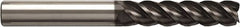 Seco - 25mm, 80mm LOC, 25mm Shank Diam, 150mm OAL, 4 Flute, Solid Carbide Square End Mill - Single End, NXT Finish, Helical Flute, Centercutting, Right Hand Cut, Right Hand Flute, Series JS514 - Americas Industrial Supply