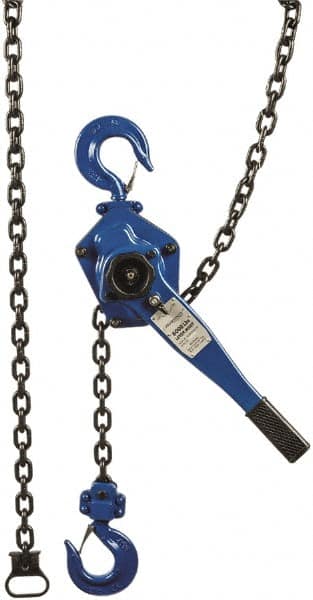Value Collection - 6,000 Lb Lifting Capacity, 10' Lift Height, Lever Hoist - Made from Chain, 71 Lb Avg Pull to Lift Rated Load, 1 Chain - Americas Industrial Supply