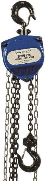 Value Collection - 2,000 Lb Lifting Capacity, 15' Lift Height, Hand Hoist - Made from Chain, 36' Overhaul to Lift 1', 79 Lb Avg Pull to Lift Rated Load, 1 Chain - Americas Industrial Supply
