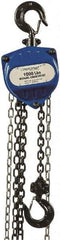 Value Collection - 1,000 Lb Lifting Capacity, 15' Lift Height, Hand Hoist - Made from Chain, 31' Overhaul to Lift 1', 48 Lb Avg Pull to Lift Rated Load, 1 Chain - Americas Industrial Supply