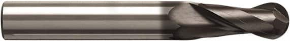 Seco - 12mm Diam, 24mm LOC, 2 Flute Solid Carbide Ball End Mill - NXT Finish, Single End, 83mm OAL, 12mm Shank Diam, Spiral Flute - Americas Industrial Supply