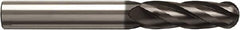 Seco - 8mm Diam, 40mm LOC, 4 Flute Solid Carbide Ball End Mill - NXT Finish, Single End, 100mm OAL, 8mm Shank Diam, Spiral Flute - Americas Industrial Supply