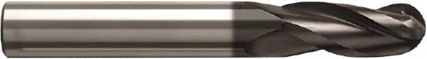Seco - 1mm Diam, 2mm LOC, 3 Flute Solid Carbide Ball End Mill - NXT Finish, Single End, 38mm OAL, 3mm Shank Diam, Spiral Flute - Americas Industrial Supply