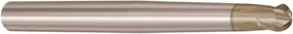 Seco - 5mm Diam, 5mm LOC, 2 Flute Solid Carbide Ball End Mill - HXT Finish, Single End, 100mm OAL, 8mm Shank Diam, Spiral Flute - Americas Industrial Supply