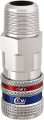 CEJN - 1/2 Male NPT European High Flow Pneumatic Hose Safety Coupler - Steel/Brass, 3/8" Body Diam - Americas Industrial Supply