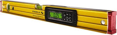 Stabila - Magnetic 24" Long 3 Vial Box Beam Level - Aluminum, Yellow, 1 Plumb & 1 Level Vial - Americas Industrial Supply