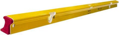 Stabila - 72" Long 3 Vial R-Beam Level - Aluminum, Yellow, 2 Plumb & 1 Level Vials - Americas Industrial Supply