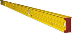 Stabila - Magnetic 96" Long 3 Vial Box Beam Level - Aluminum, Yellow, 2 Plumb & 1 Level Vials - Americas Industrial Supply