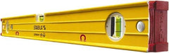 Stabila - Magnetic 24" Long 3 Vial Box Beam Level - Aluminum, Yellow, 2 Plumb & 1 Level Vials - Americas Industrial Supply