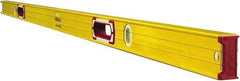 Stabila - 72" Long 3 Vial Box Beam Level - Aluminum, Yellow, 2 Plumb & 1 Level Vials - Americas Industrial Supply