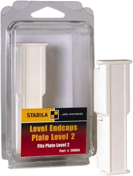 Stabila - Level Replacement End Cap Mount - White, Use with 106T & 106TM Series Levels - Americas Industrial Supply