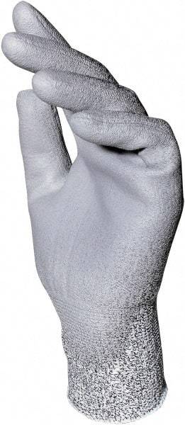 MAPA Professional - Size XL (10), ANSI Cut Lvl 2, Puncture Lvl 2, Abrasion Lvl 4, Polyurethane Coated HDPE Cut Resistant Gloves - Palm Coated, HDPE Lining, Knit Wrist, Gray, Paired - Americas Industrial Supply