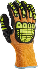 MAPA Professional - Size XL (11), ANSI Cut Lvl 2, Puncture Lvl 2, Abrasion Lvl 4, Nitrile Coated Kevlar Cut Resistant Gloves - Palm Coated, Kevlar Lining, Knit Wrist, Orange, Paired - Americas Industrial Supply