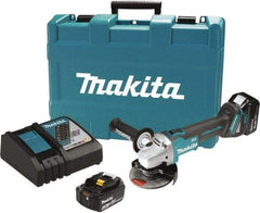 Makita - 4-1/2" Wheel Diam, 8,500 RPM, Cordless Cutoff & Cutoff-Grinder Tool - Straight Handle, Battery Included - Americas Industrial Supply