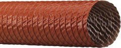Flexaust - 5" ID, 6 Hg Vac Rating, 14 psi, Fiberglass Vacuum & Duct Hose - 25' Long, Red, 3.3" Bend Radius, -65 to 550°F - Americas Industrial Supply