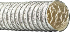 Flexaust - 4" ID, 6 Hg Vac Rating, 10 psi, Fiberglass Vacuum & Duct Hose - 25' Long, Silver, 3" Bend Radius, -65 to 1,050°F - Americas Industrial Supply