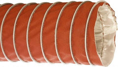 Flexaust - 4" ID, 9 Hg Vac Rating, 15 psi, Fiberglass Vacuum & Duct Hose - 25' Long, Red, 3-1/2" Bend Radius, -40 to 750°F - Americas Industrial Supply