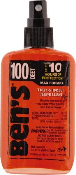 Ben's - 3.4 oz 100% DEET Pump Spray - For Ticks, Mosquitos, Disease Carrying Insects - Americas Industrial Supply