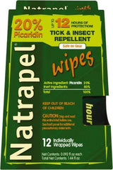 Natrapel - 12 Count 20% Picaridin Towelette - For Mosquitos, Ticks - Americas Industrial Supply